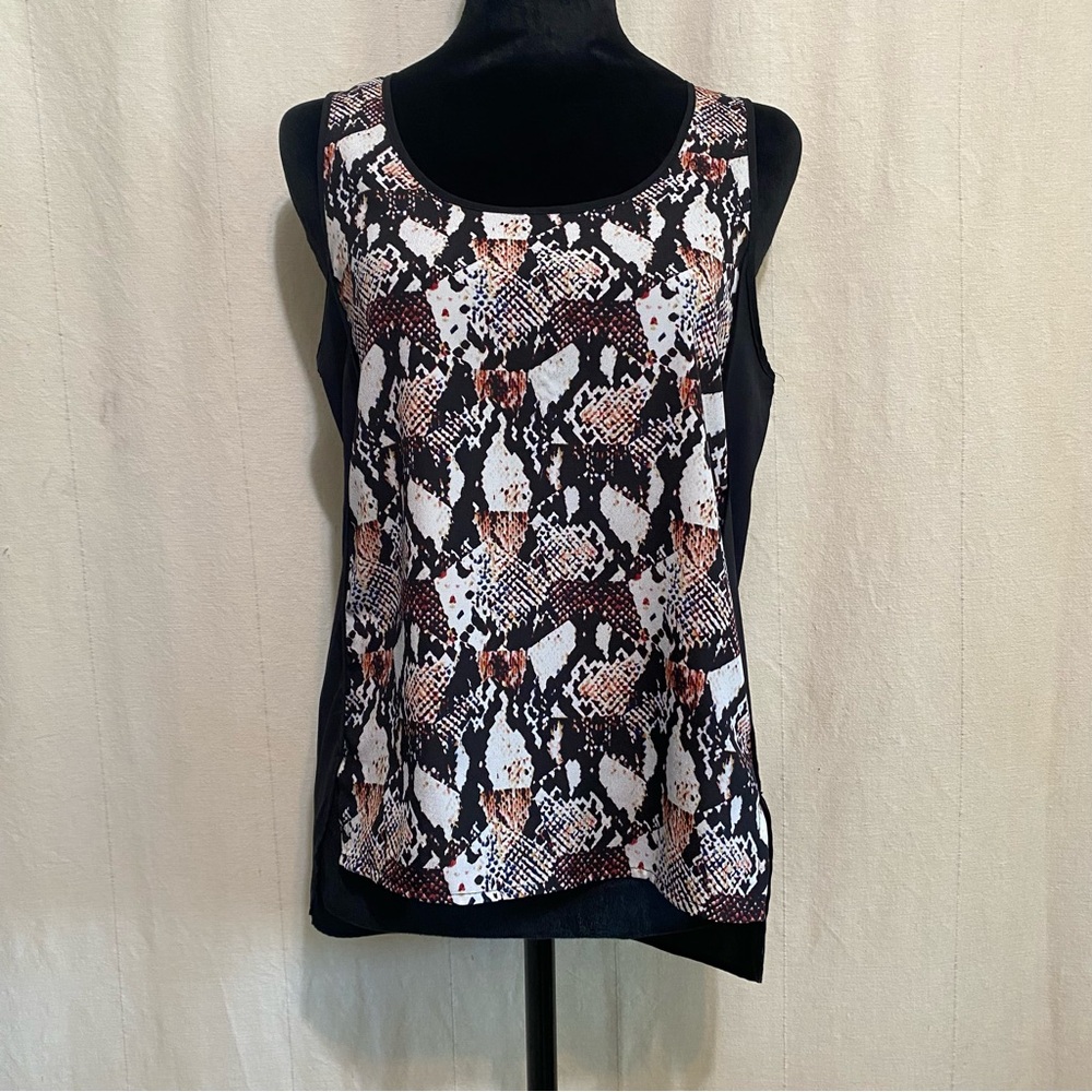 H & M Multi Colored Sleeveless Top with Snakeskin Pattern